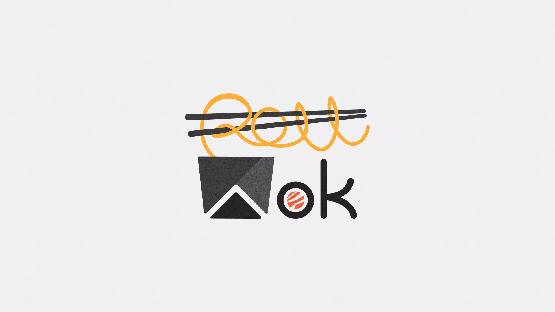 Разработка логотипа суши-бара «Roll Wok Club» в Октябрьском